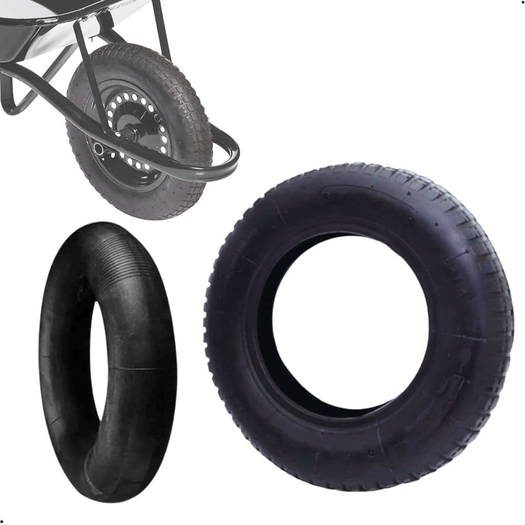 Pneu 4.10/3.50-8 4 Lonas Aro 8 C/Câmaras Carriola Carrinho Carga Mão CARGO