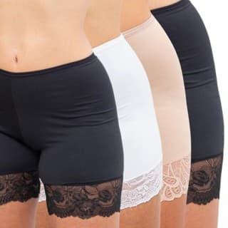 Kit 4 Short Anágua Plus Size Segunda Pele Com Renda Roupa