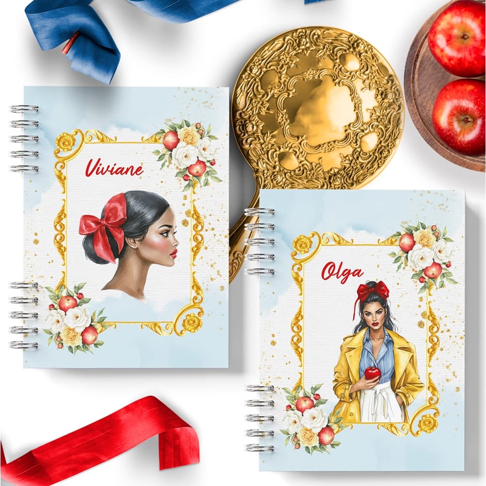 Caderno "A Mais Bela" personalizado com nome, 200 páginas, leia a descrição