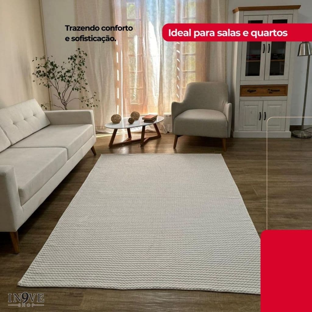 Tapete 100% Algodão para Sala, Quarto e Beira-Cama - Diversas Medidas