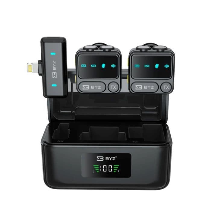 Microfone De Lapela Sem Fio Para iPhone/Android Type-c C/ Cancelamento De Ruído P/ Gravação de vídeo/TikTok/Vlog F11