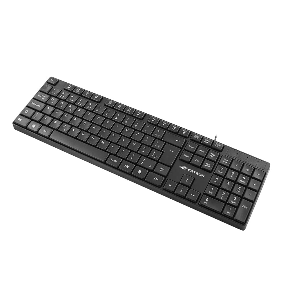 Teclado USB Multimídia KB-M11BK Preto C3Tech