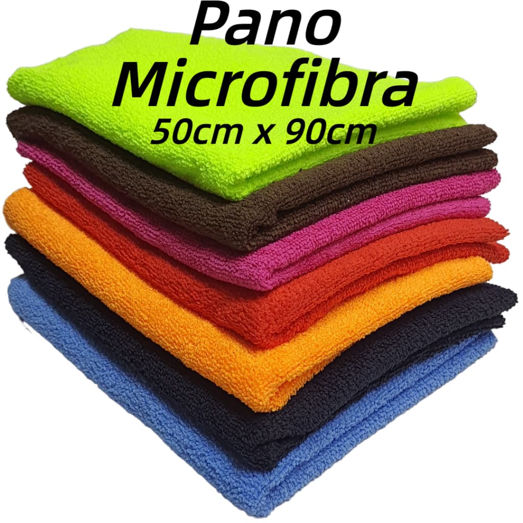 Kit 12 un Pano de Chão Microfibra 50cm x 90cm Gigante