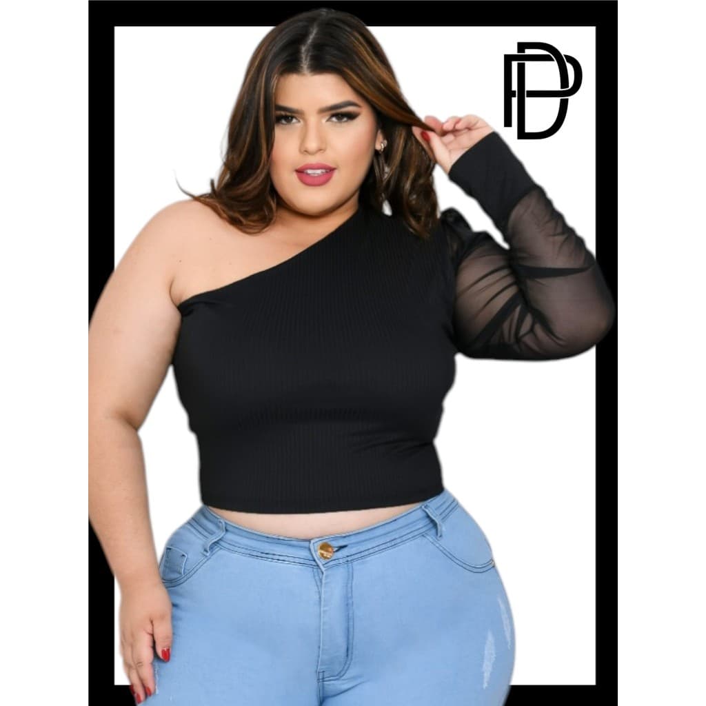 DRAPA PLUS - CROPPED PLUS SIZE 1 MANGA TULE