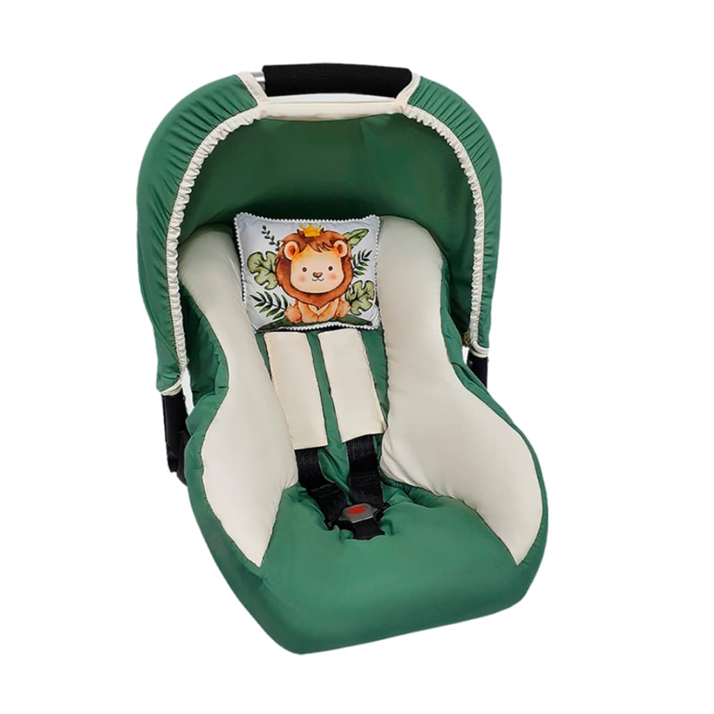 Kit 5 Peças - Capa para Bebê Conforto + Capota Solar, Protetores de Cinto e Almofada Decorativa