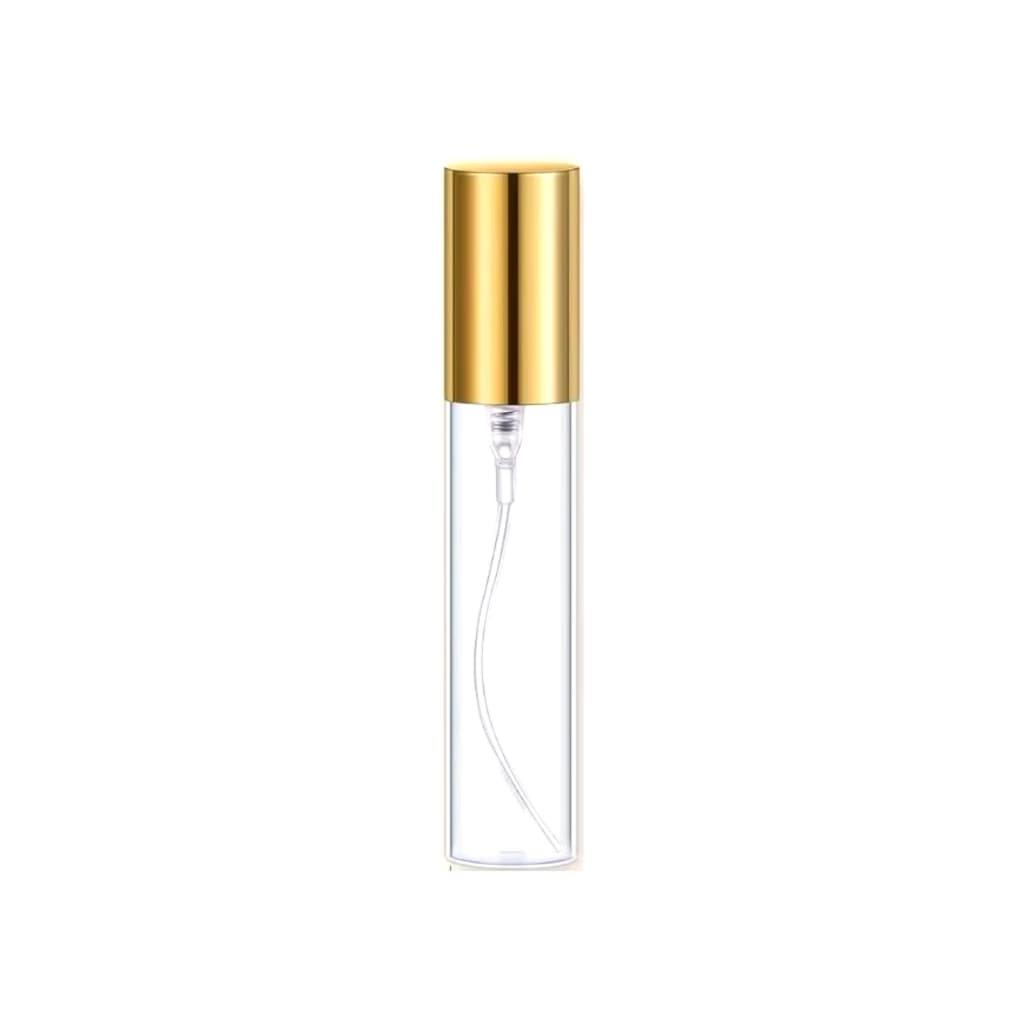 25 Frascos 5ml + 25 Frascos 10ml  vidro com spray dourado