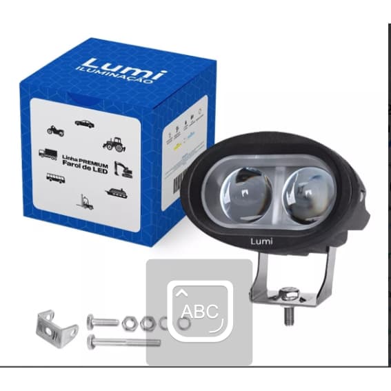Kit 2 Farol De Milha Super Led 20w Auxilar 12v-60v Premium