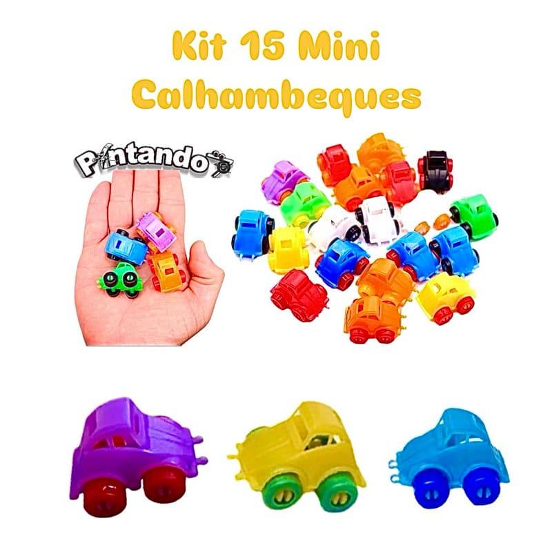Kit 15 Mini Calhambeques Carrinho Brinquedo Infantil Lembrancinha