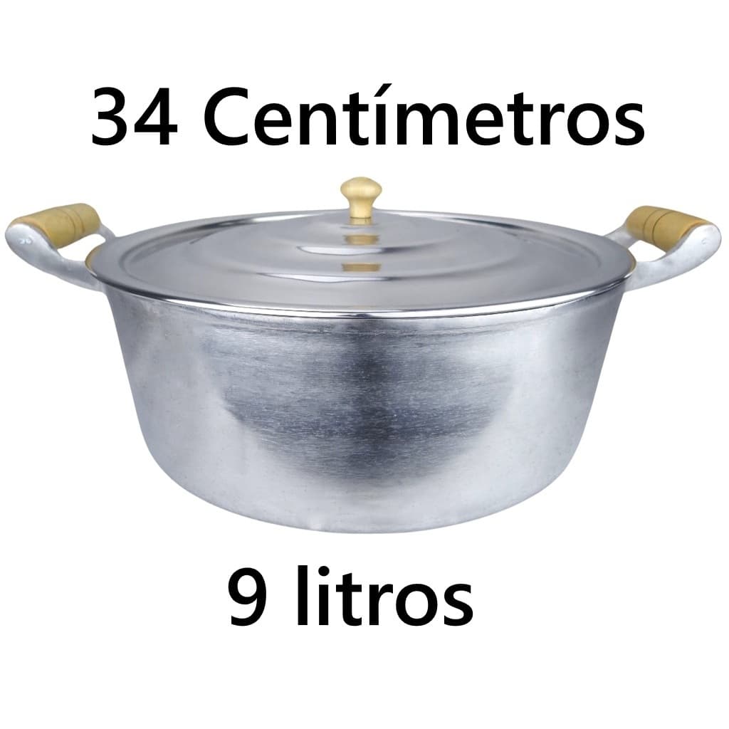Panela Grande de 9 litros Nº 34 em Alumínio Fundido Batido – Robustez, Qualidade e Acabamento Impecável!