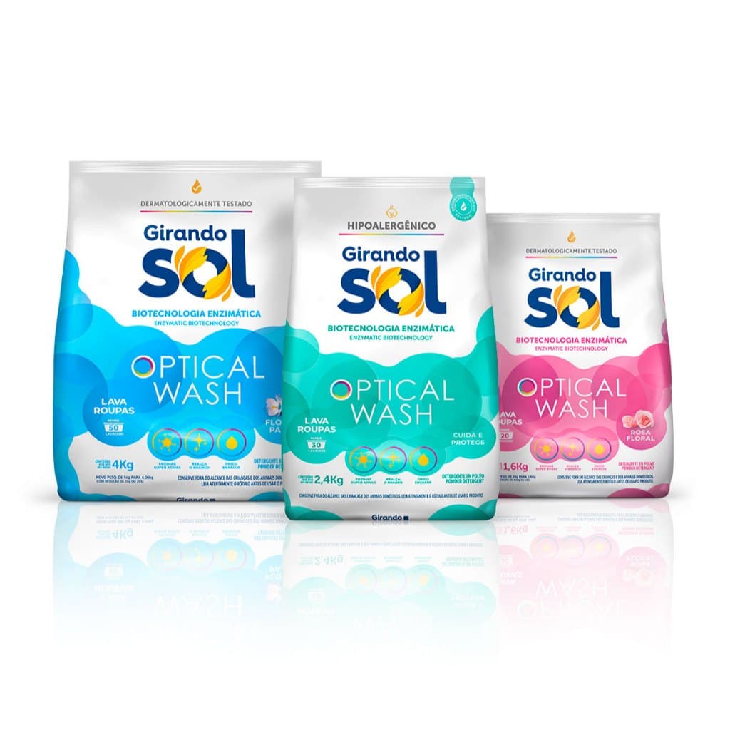 Sabão em pó lava roupas 2.4 Kg Girando Sol Detergente em pó