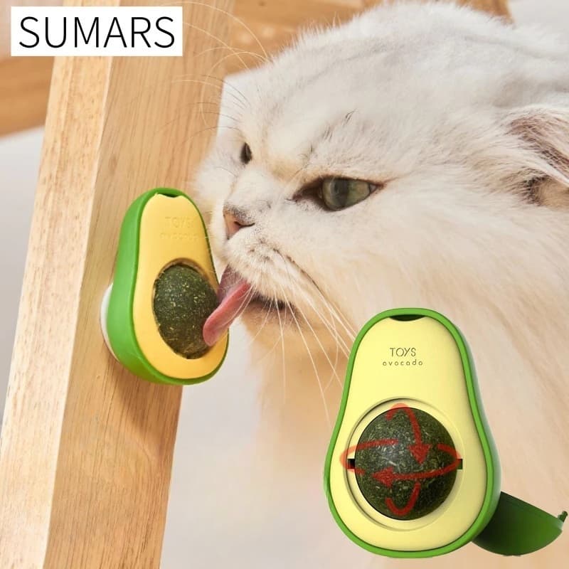 Abacate De Brinquedo Para Gatos Com Catnip Erva Gato Natural Bola de Lamber Limpeza dos Dentes