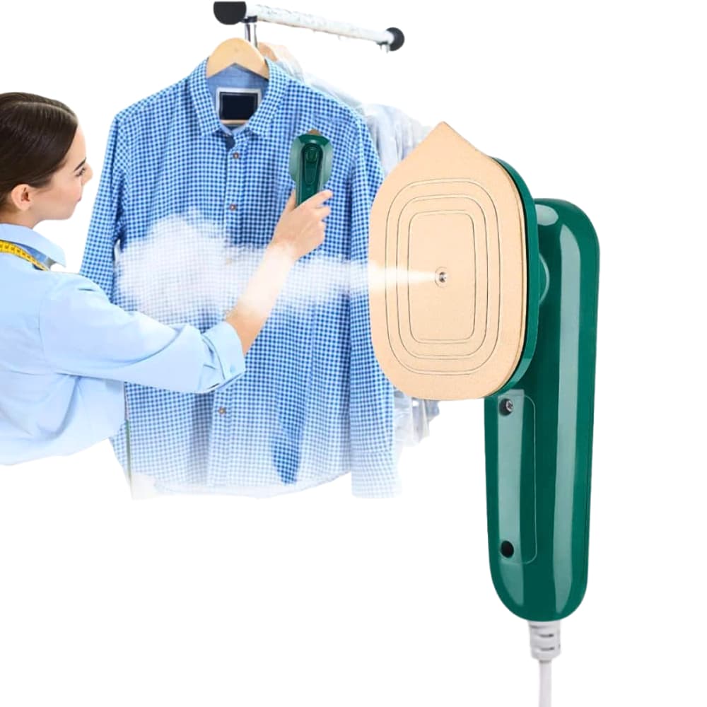Mini Ferro De Passar Roupa Portátil Para Viagens A Vapor Bivolt Cor Verde