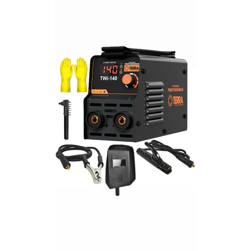 Máquina Inversora de Solda Bivolt Original 1400kw com Máscara Padrão 110/220v