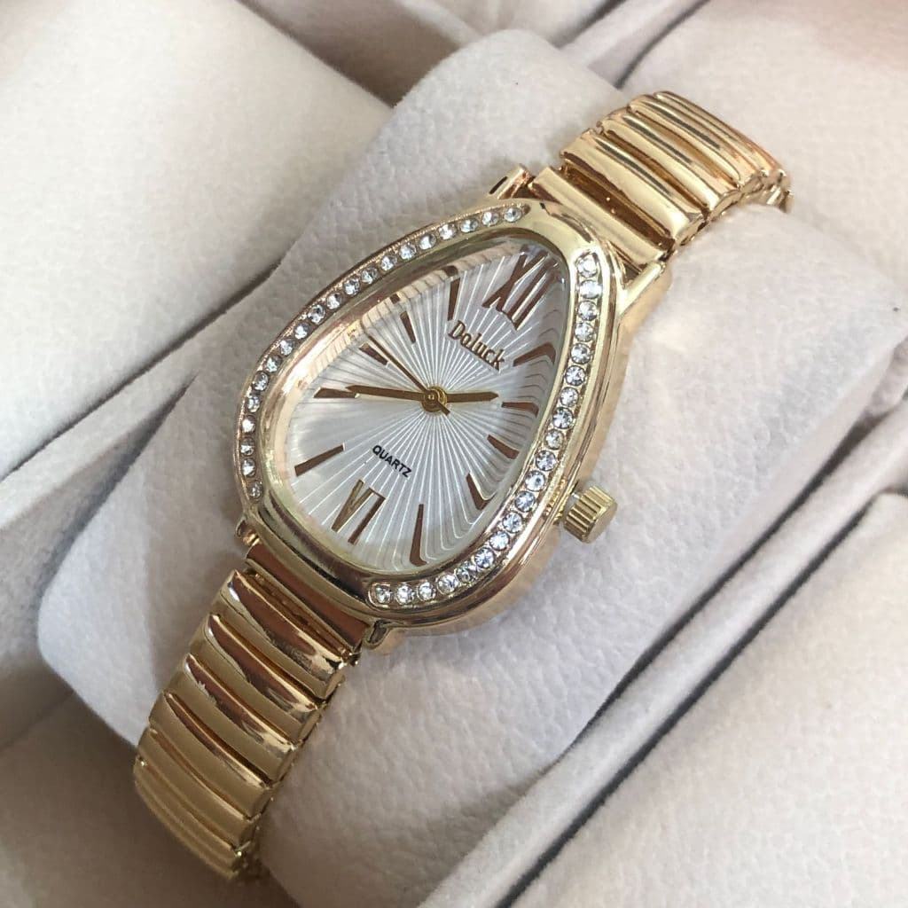 Rel贸gio de Pulso Feminino  Pulseira El谩stica Anal贸gico聽Prata聽Rosas聽de聽ouro