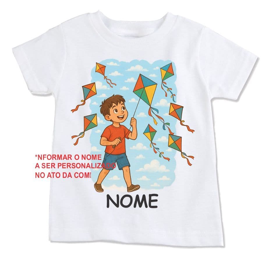 Camisa personalizada com nome menino soltando pipa cód2703