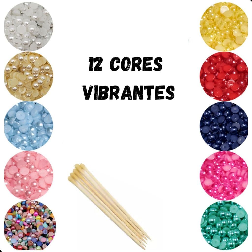 Kit Meia Pérola 4mm 12.000 unidades Colorida Bijuteria Artesanato