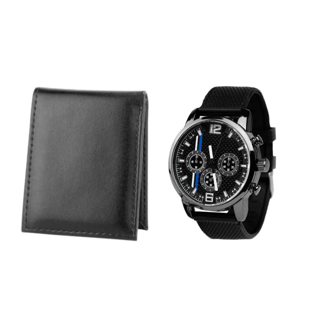 Kit Carteira slim porta cartão + relógio de ponteiro oferta