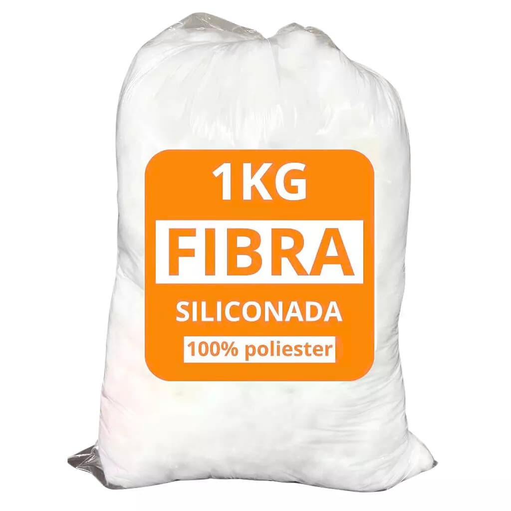 Enchimento FIBRA siliconada 1KG ant-alérgico para artesanatos em GERAL
