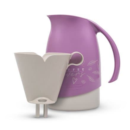 Conjunto Garrafa Térmica 700mL com Suporte para Filtro Coador de Café 102 Sanremo Branco/Rosa