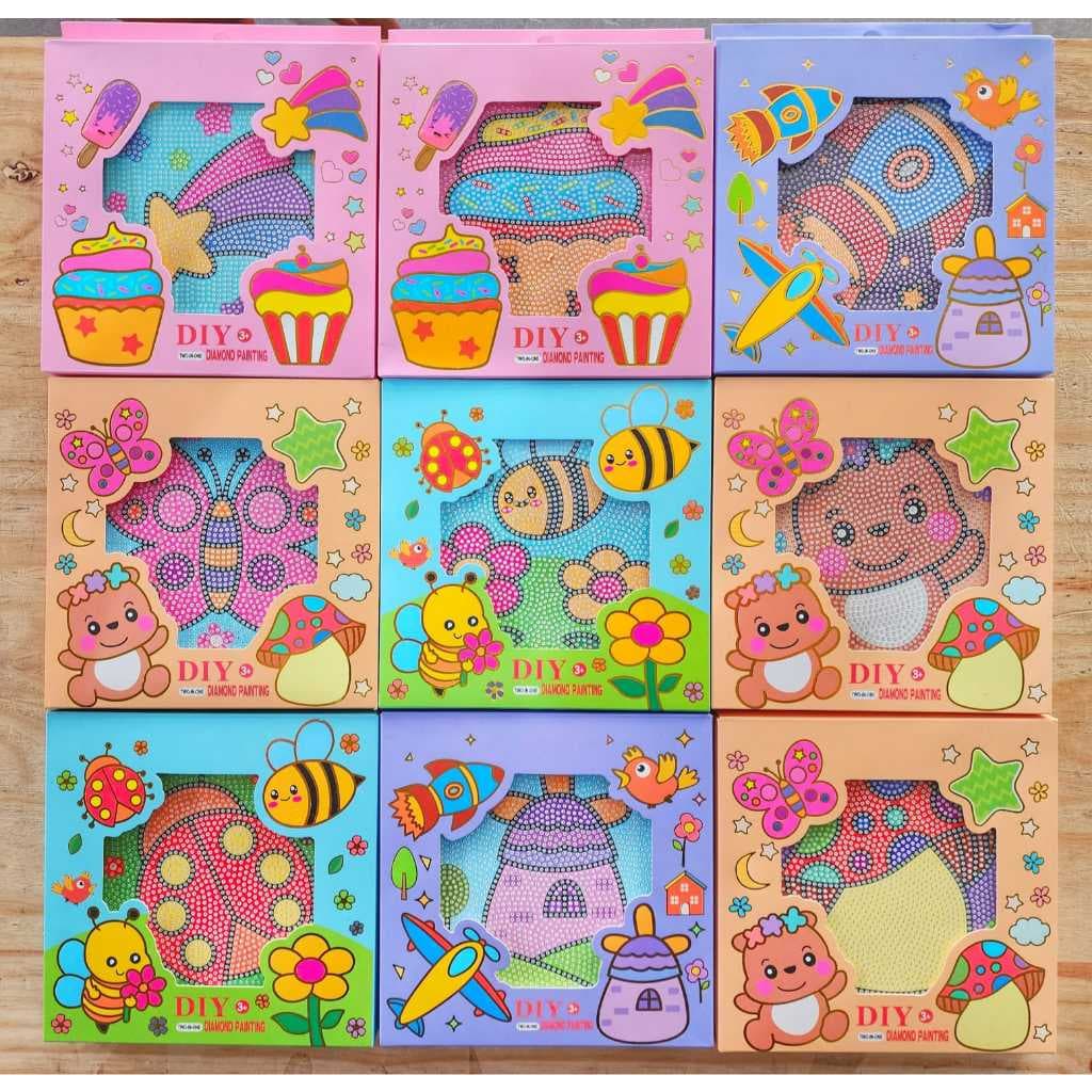 Kit Pintura 18x18 Com Diamante Infantil DIY 5D Desenho Animado Moldura Artesanato Criança
