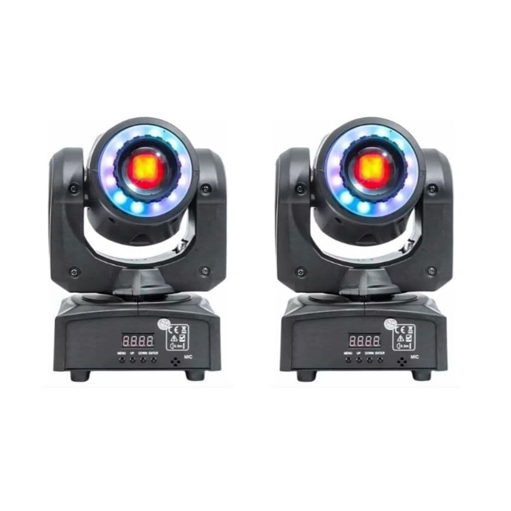 Kit 2 Mini Moving Head Spot 60w + Fita Led 8 Cores+ Desenhos
