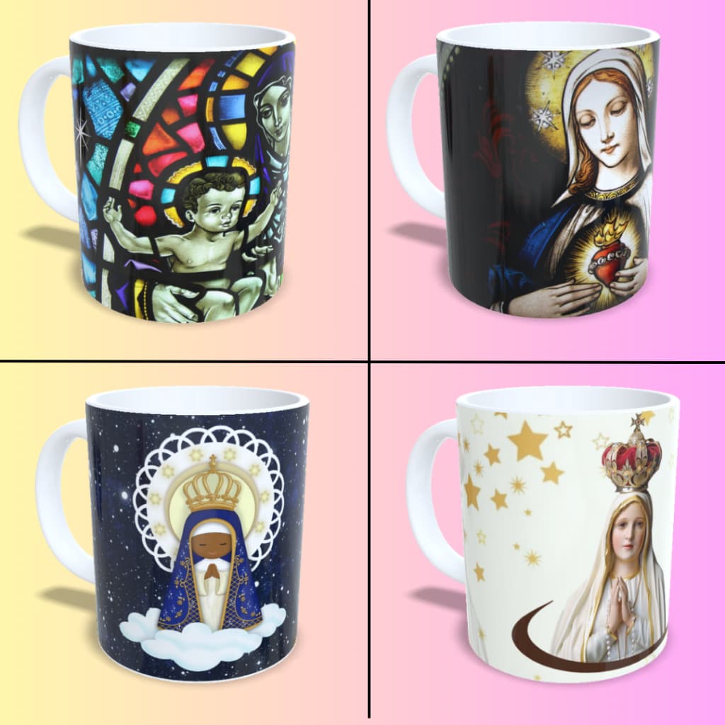 Caneca Católica!  Presente Abençoado para Quem Tem Fé! Vários Modelos! Envio em 24 horas!