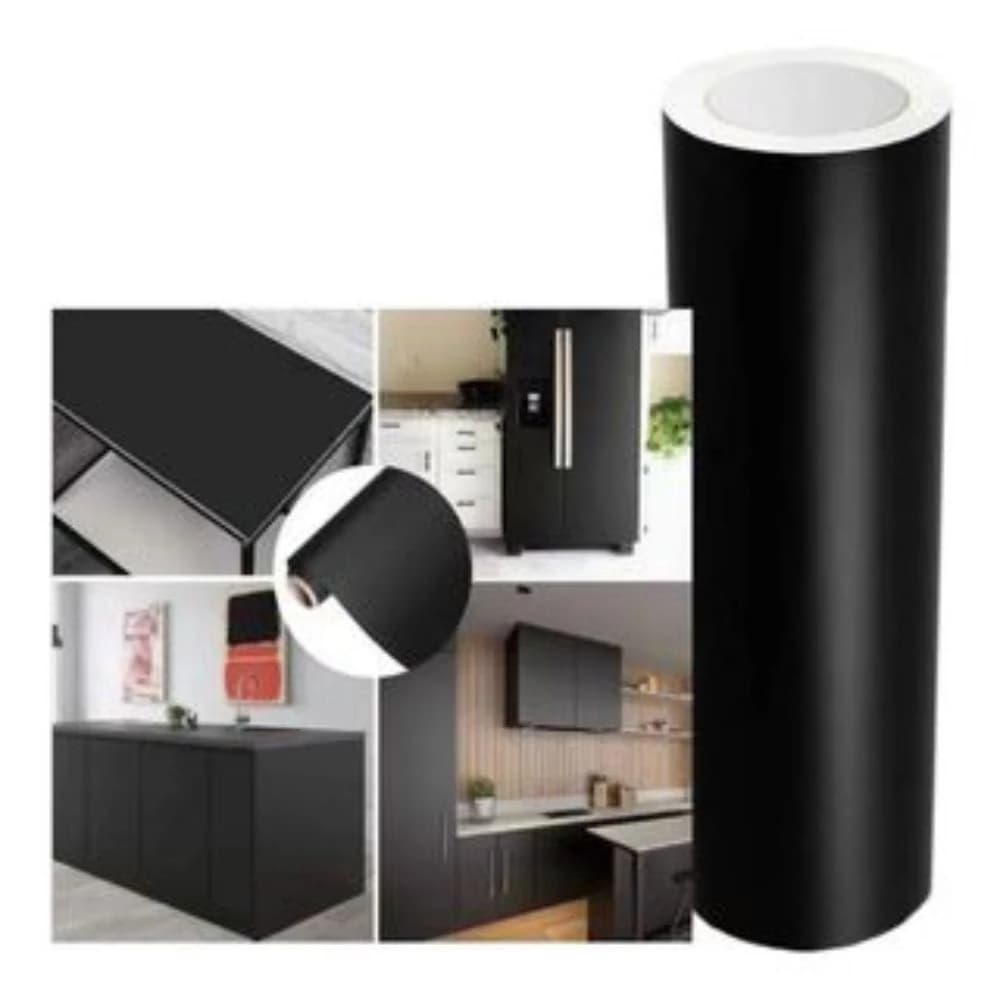 Papel Adesivo Preto 10 METROS X 45CM Adesivo Para Parede Moveis Geladeiras Eletrodoméstico