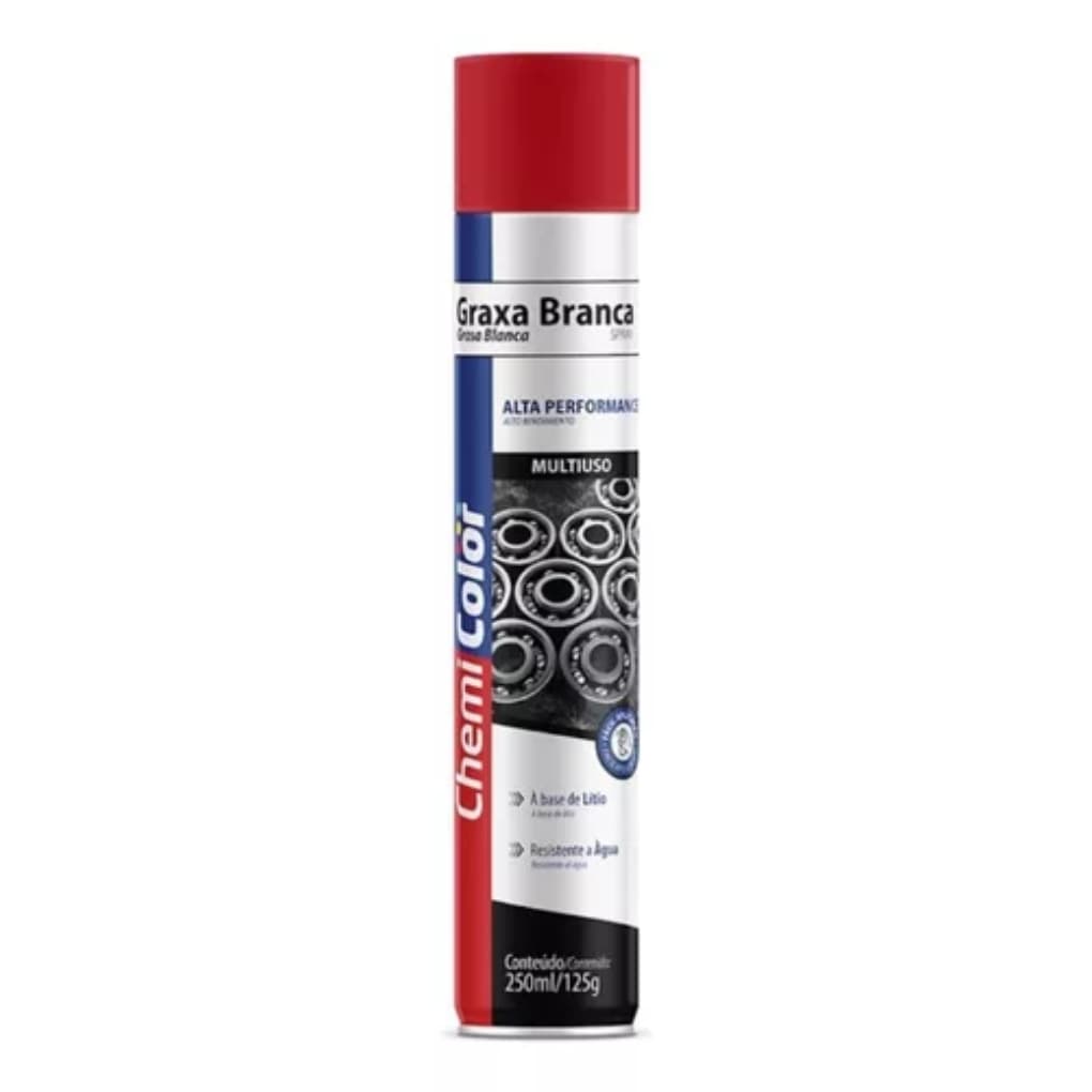 Graxa Branco Lítio Spray 250ml Chemicolor