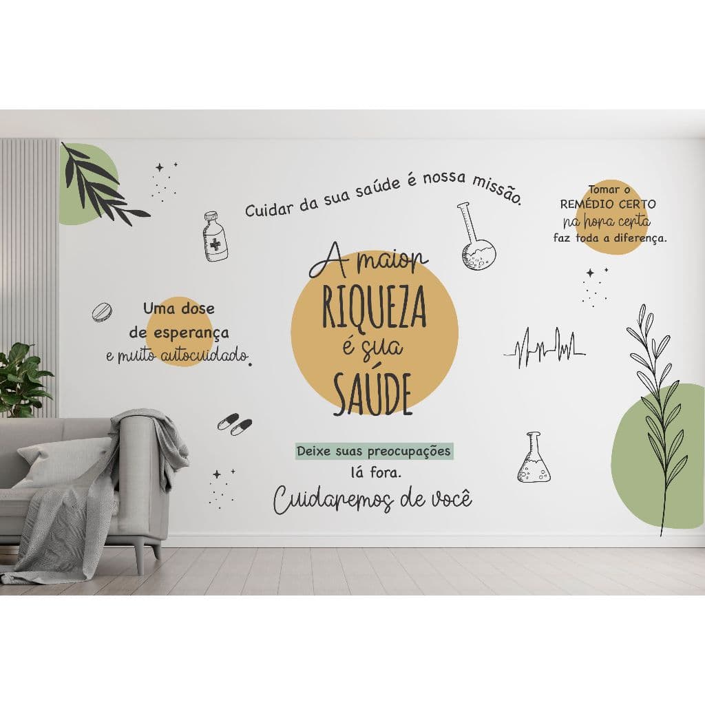 Adesivo De Parede para Farmácia, saúde e  enfermagem decoração criativa consultório hospital  BFR21