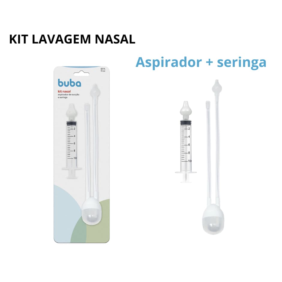Aspirador Nasal de Sucção e seringa de lavagem