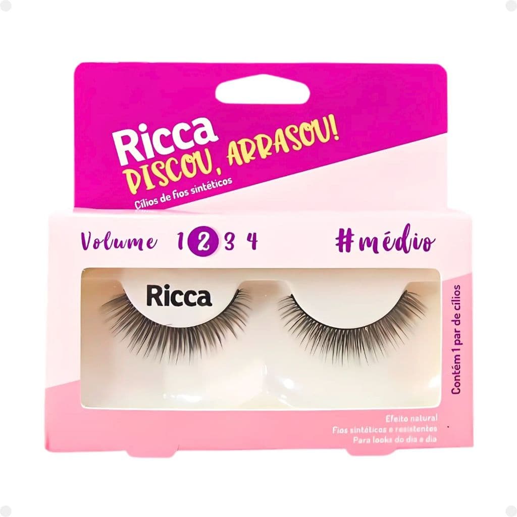 CÍLIOS POSTIÇOS RICCA BELLIZ PISCOU,ARRASOU VOL:2 MÉDIO CÓD.2676