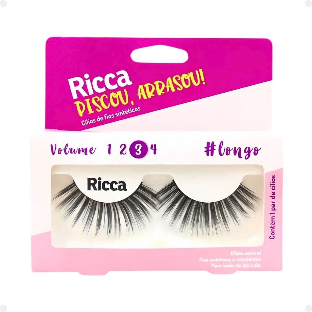 CÍLIOS POSTIÇOS RICCA BELLIZ PISCOU,ARRASOU VOL:3 LONGO CÓD.2680