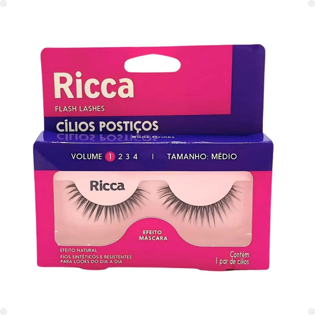 CÍLIOS POSTIÇOS RICCA BELLIZ PISCOU,ARRASOU VOL:1 MÉDIO CÓD.2673