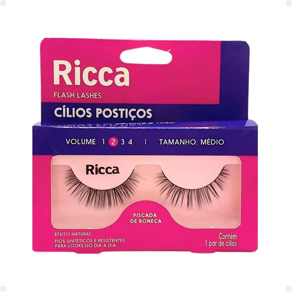 CÍLIOS POSTIÇOS RICCA BELLIZ PISCOU,ARRASOU VOL:2 MÉDIO CÓD.2674