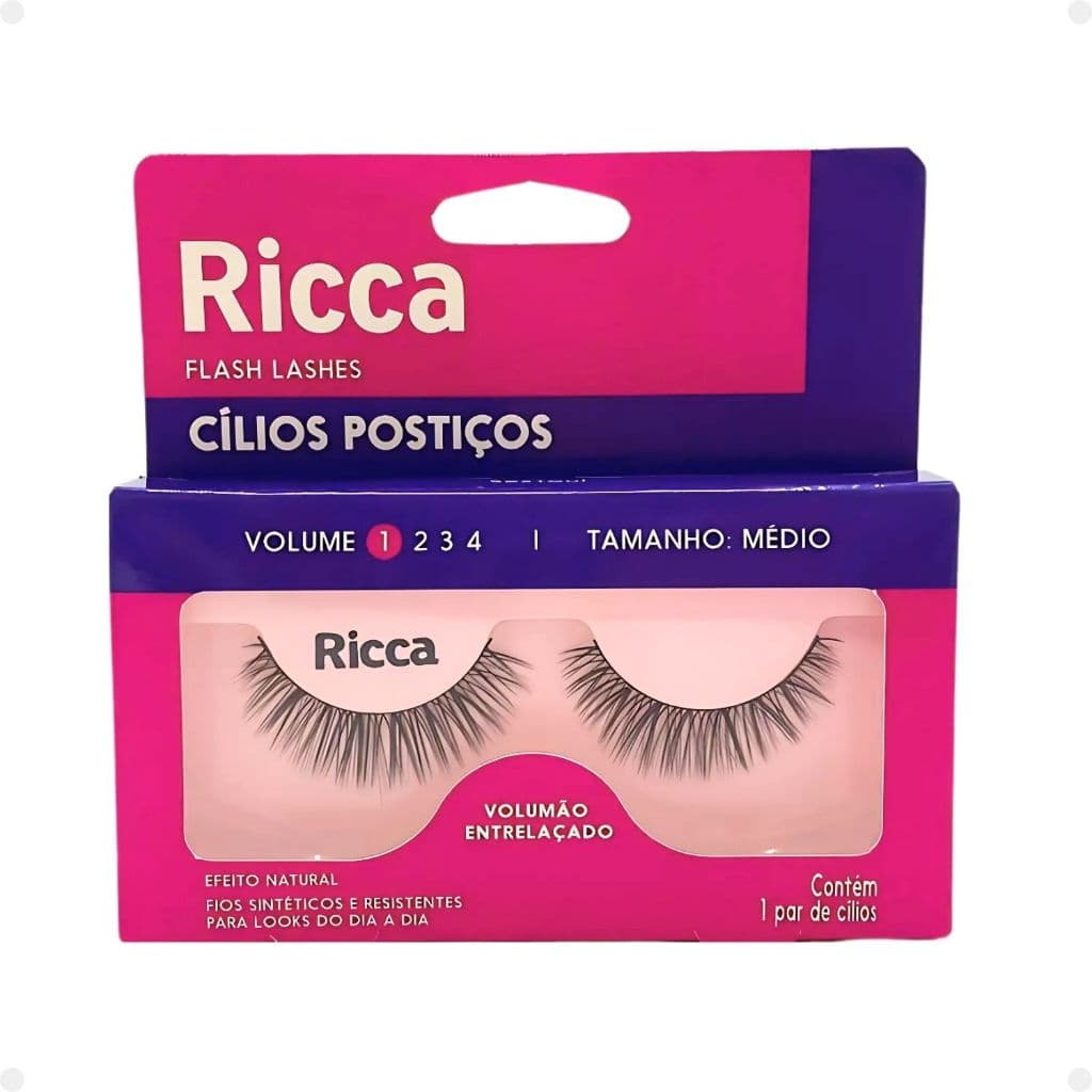 CÍLIOS POSTIÇOS RICCA BELLIZ PISCOU,ARRASOU VOL:1 MÉDIO CÓD.2672