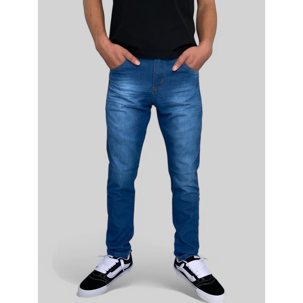 Calça Jeans Slim Fit Jinlon Com Lycra Azul - Tecnologia em Denim para Seu Melhor Look