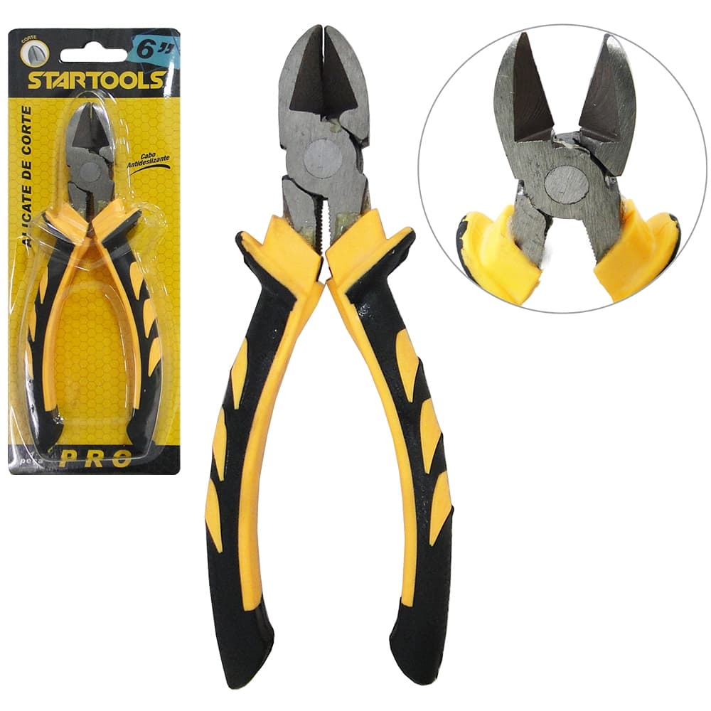 Alicate Universal cabo emborrachado amarelo/preto 6" 1 unidade Startools Ferramentas