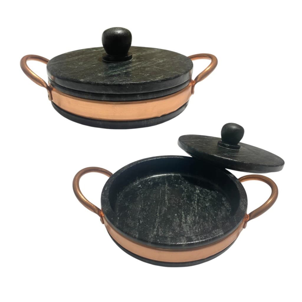 Frigideira Gourmet de Pedra Sabão 22 cm com tampa