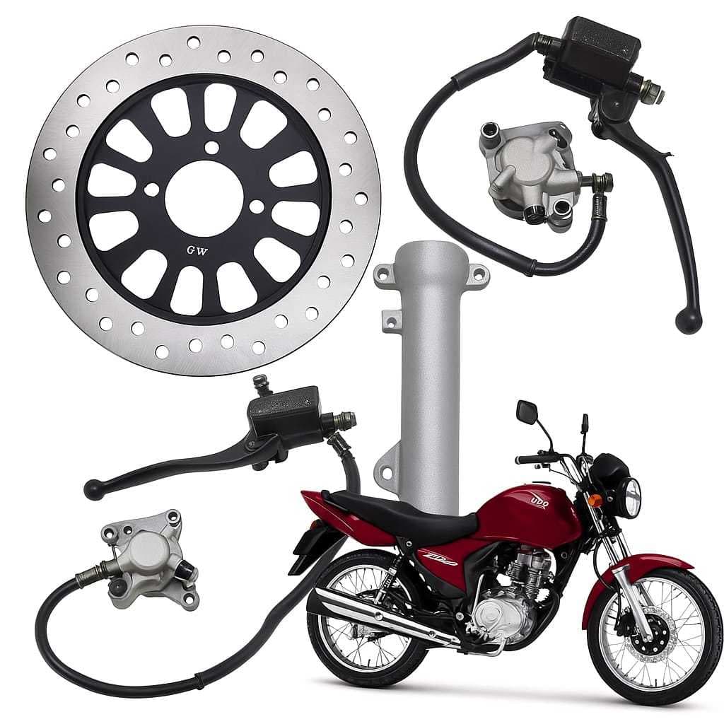 Kit Freio A Disco Dianteiro Titan 150 2004 A 2008 Com Canela Substiuir Freio Tambor