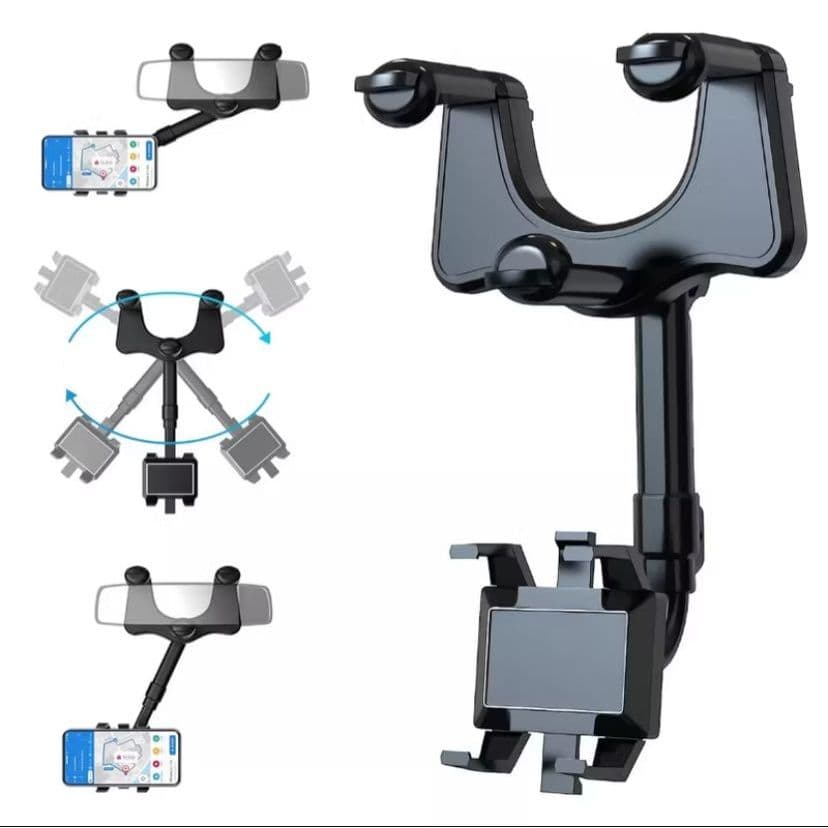 suporte celular para carro, espelho, retrovisor central veicular, universal com rotação 360°