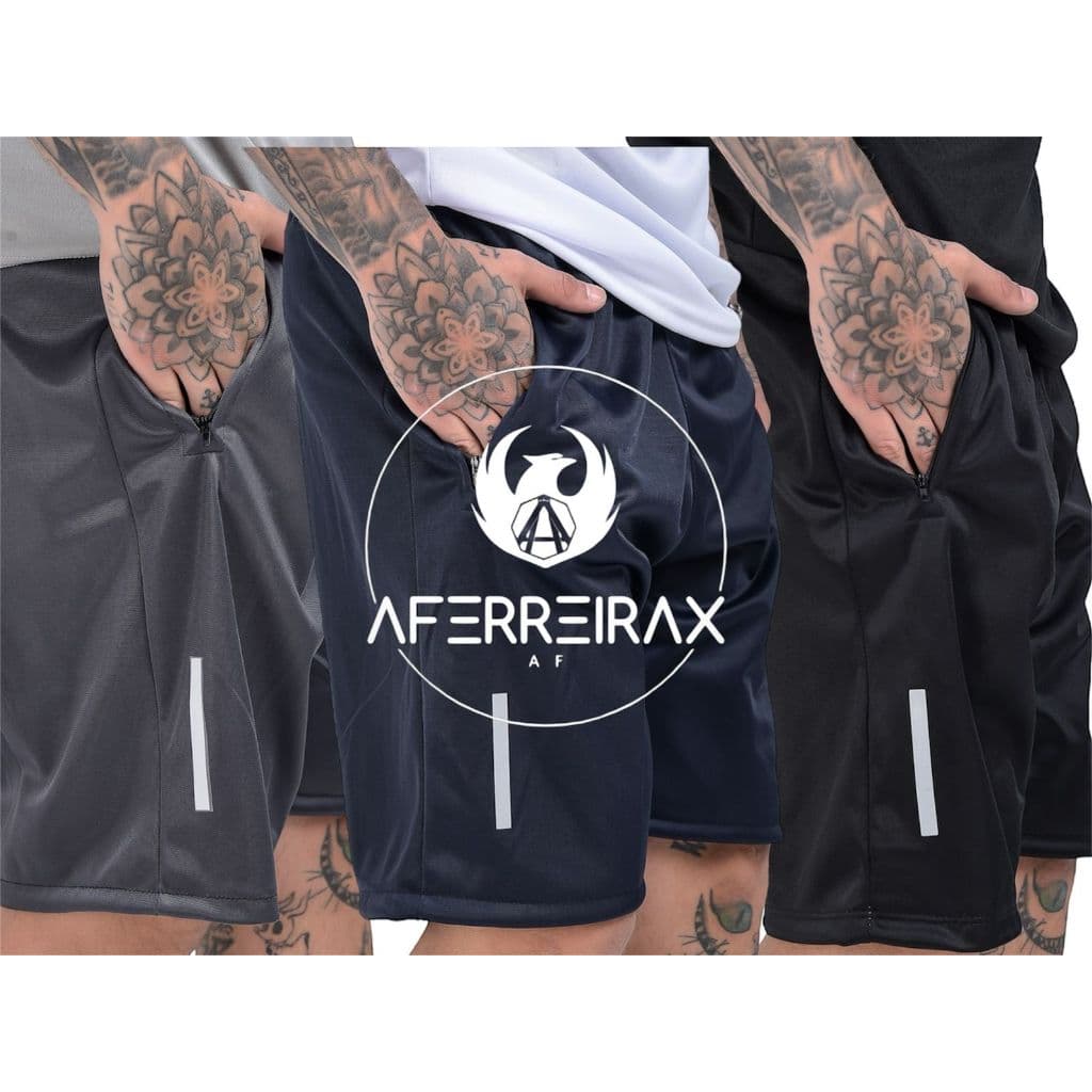 Bermuda Esportiva Masculina Dry Fit com Bolsos e Detalhe Refletivo - Leve e Confortável