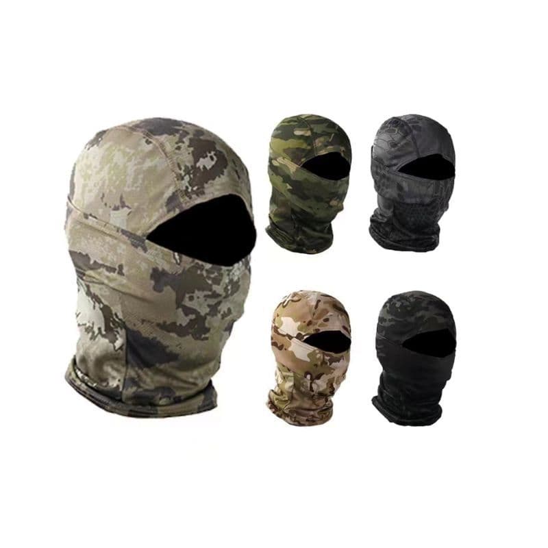 Máscara Facial Balaclava Respirável Proteção UV50+ Camuflagem Ninja
