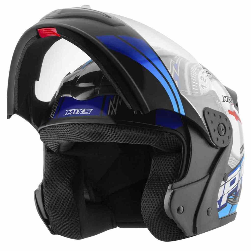 Capacete Moto Mixs Gladiator RPM Articulado Escamoteável Brilhante
