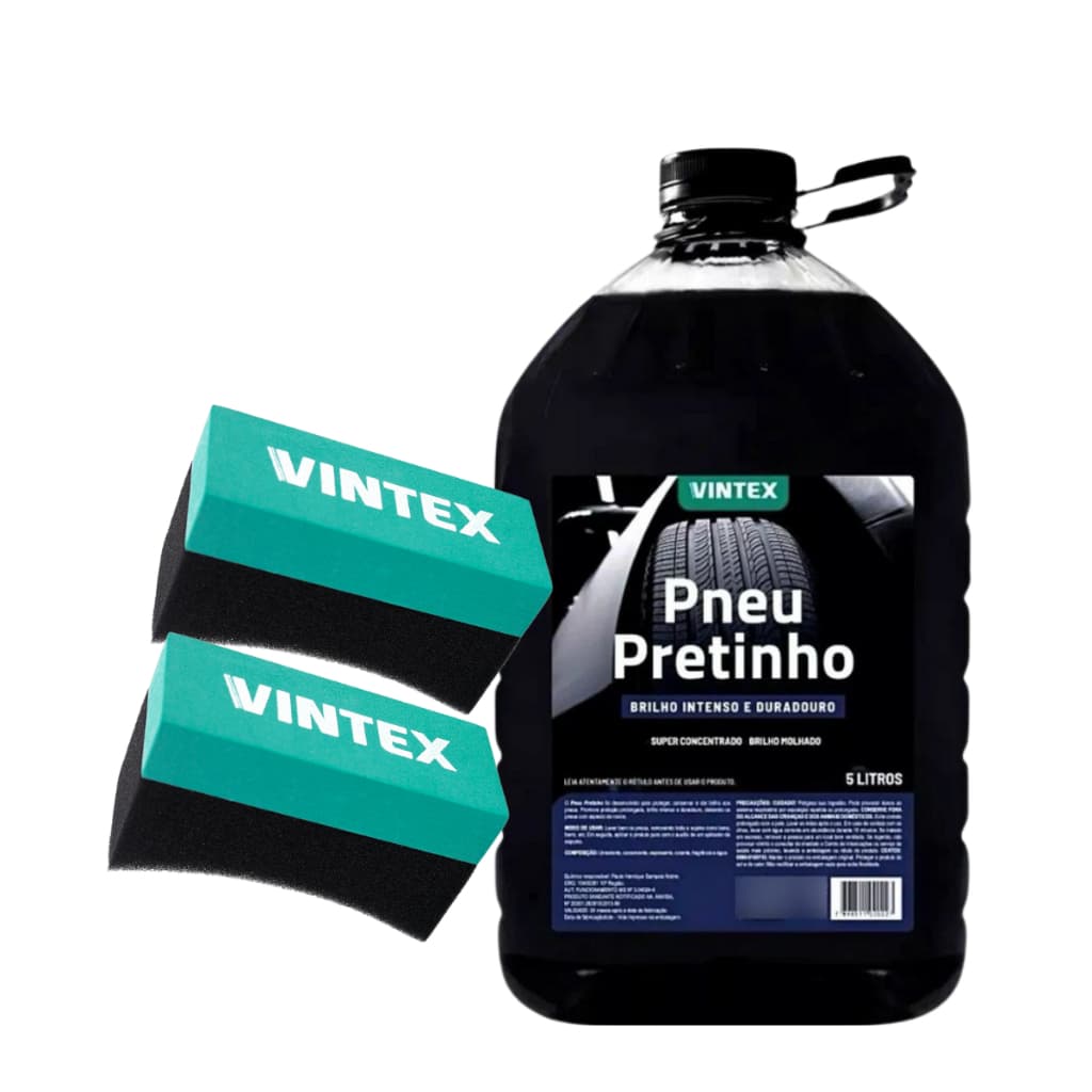 Kit Aplicador + Pneu Pretinho Abrilhantador De Pneus Da Brilho Vintex Vonixx