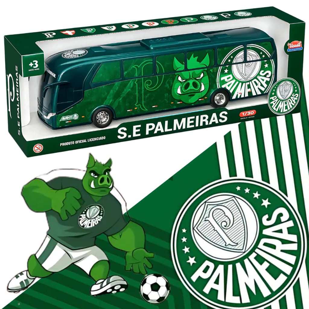 Miniatura Personalizada Ônibus Palmeiras Miniatura - Presente Palmeirense Original