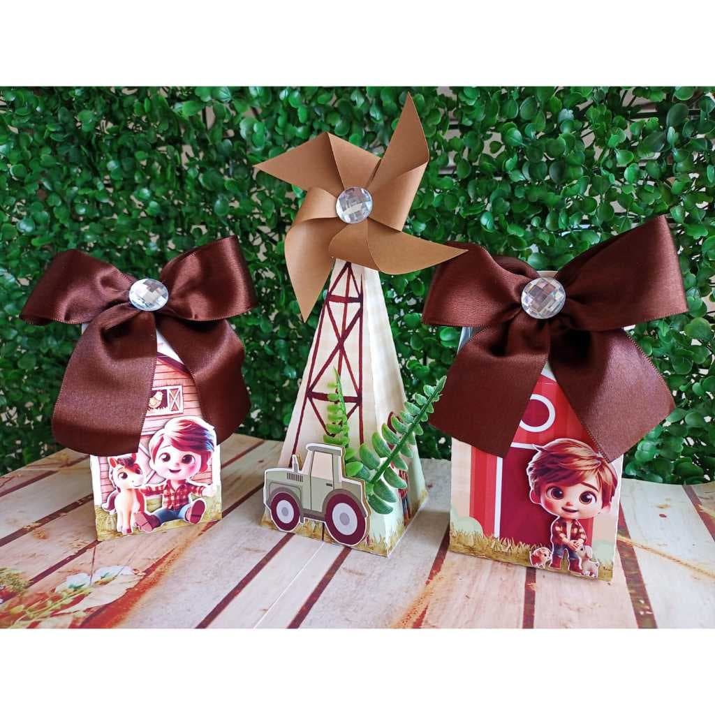 Festa Fazendinha Menino Kit com 12 Caixas EM 3 modelos