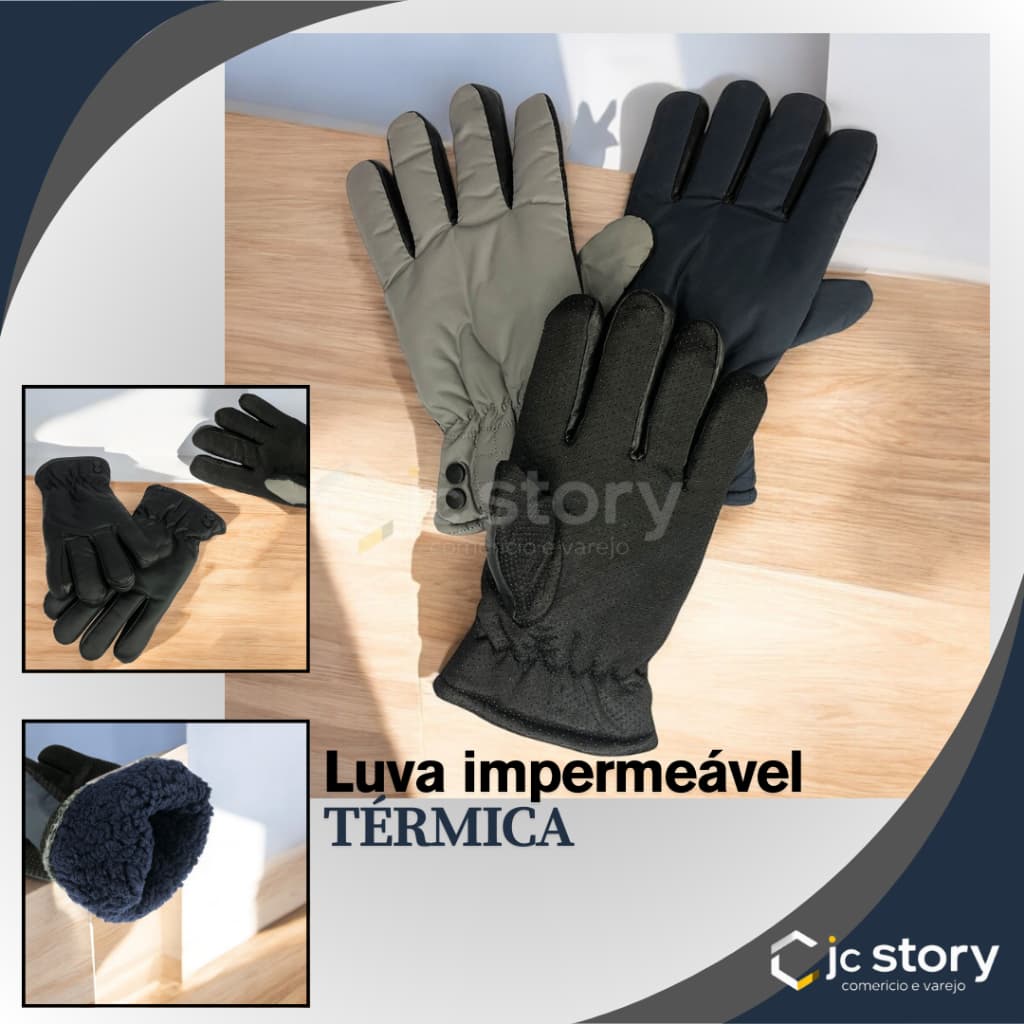 Luva Motociclista Impermeável Térmica quentinha Chuva frio motoboy