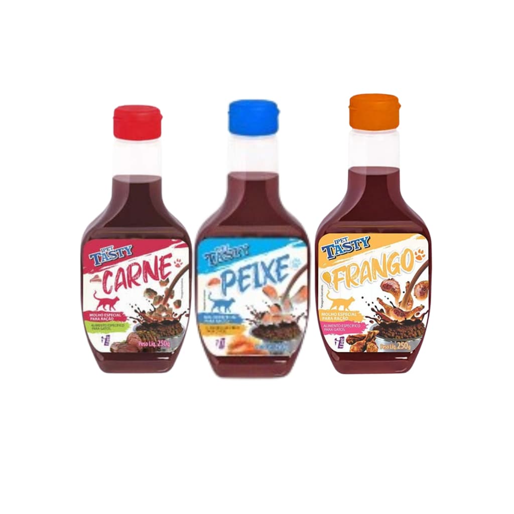 Kit com 2 Molhos Tasty Para Rações de Gatos 250ml