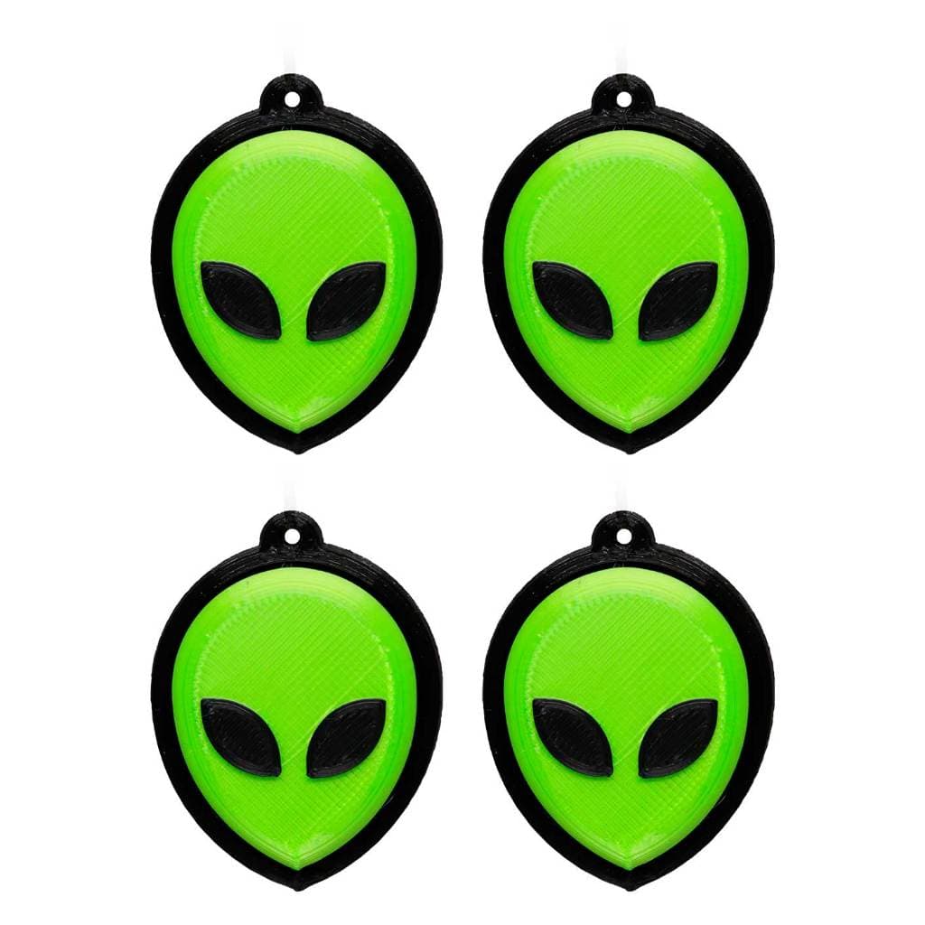 KIT 4 Pingentes Aliens 3D PLA – Unidade e Atacado | Chaveiro ou Colar | Cores Variadas