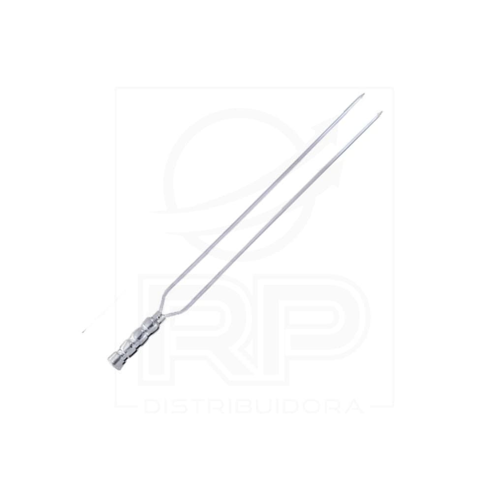 Espeto Duplo para Churrasco 70/80cm Com Cabo Revestido Feito em Alumínio